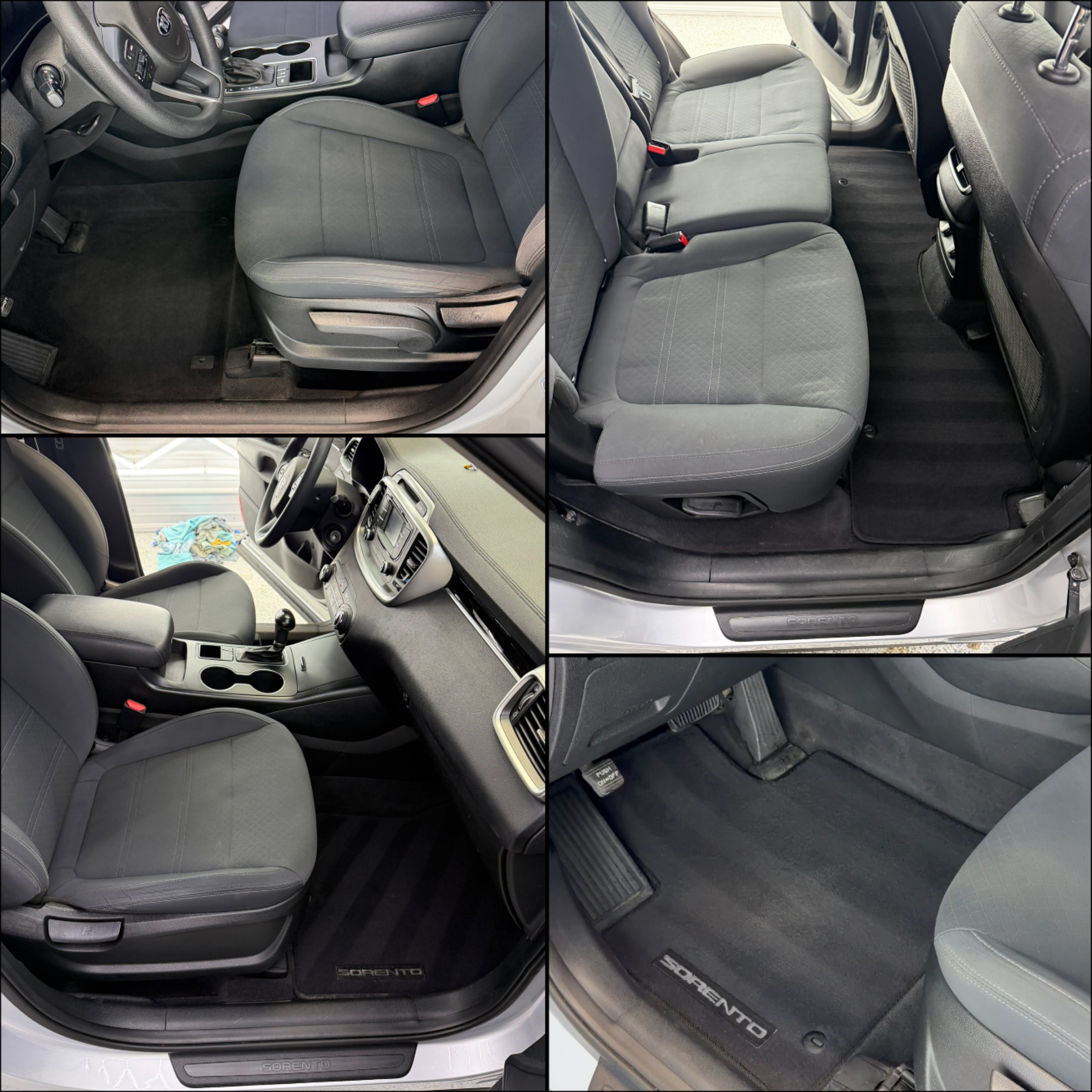 Interior detailing result — cleaned and restored vehicle interior at Four Seasons Auto